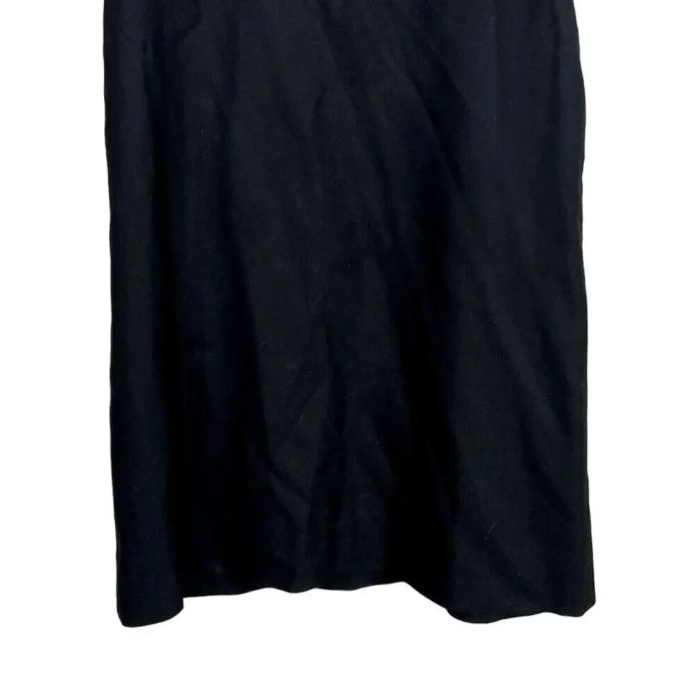 J. Crew Madeline Ruffle Collar Wool Short Sleeve Dress Pockets Side Zip 2 Black